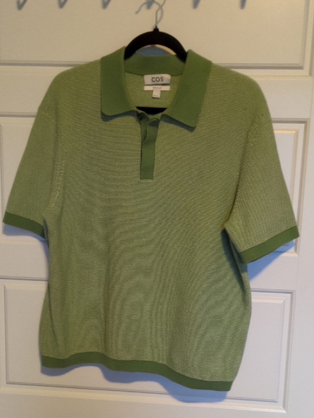 COS Light Green Short-Sleeve Knit Polo